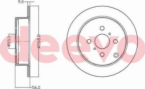 DEEVO BD15880 - Тормозной диск autospares.lv