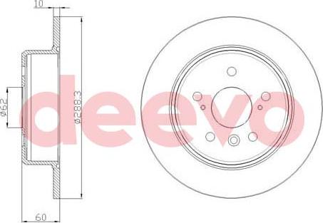 DEEVO BD15820 - Тормозной диск autospares.lv