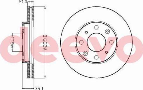 DEEVO BD15300 - Тормозной диск autospares.lv