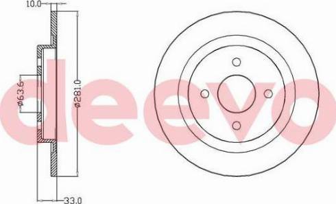 DEEVO BD15260 - Тормозной диск autospares.lv