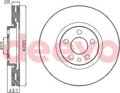 DEEVO BD15220 - Тормозной диск autospares.lv