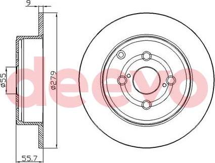 DEEVO BD16480 - Тормозной диск autospares.lv