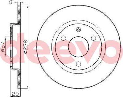 DEEVO BD16560 - Тормозной диск autospares.lv