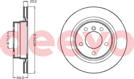 DEEVO BD16860 - Тормозной диск autospares.lv