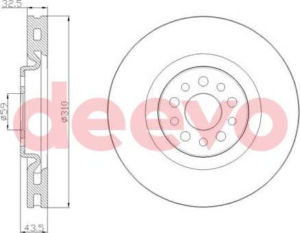 DEEVO BD16800 - Тормозной диск autospares.lv