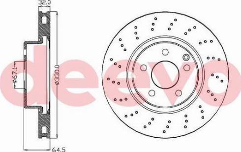 DEEVO BD16340 - Тормозной диск autospares.lv