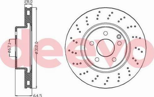 DEEVO BD16320 - Тормозной диск autospares.lv