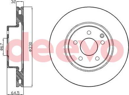 DEEVO BD16200 - Тормозной диск autospares.lv