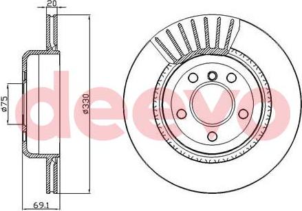 DEEVO BD10190 - Тормозной диск autospares.lv