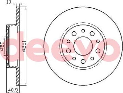 DEEVO BD10150 - Тормозной диск autospares.lv