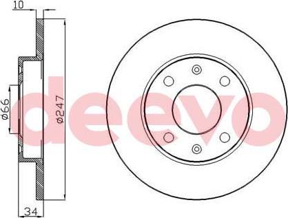 DEEVO BD10260 - Тормозной диск autospares.lv