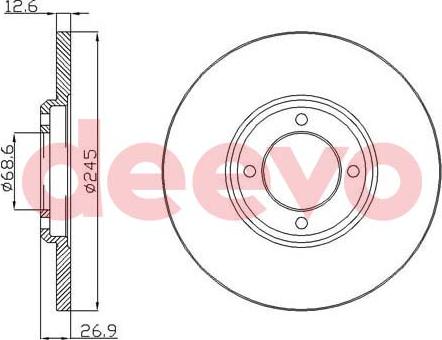 DEEVO BD10220 - Тормозной диск autospares.lv