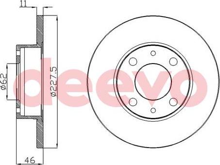 DEEVO BD10700 - Тормозной диск autospares.lv