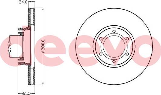 DEEVO BD11500 - Тормозной диск autospares.lv