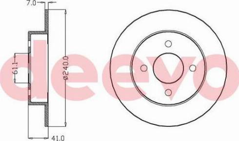 DEEVO BD11840 - Тормозной диск autospares.lv