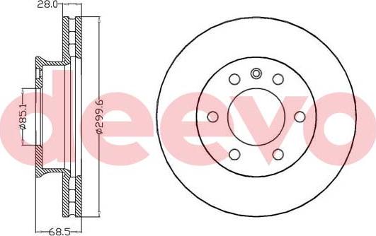 DEEVO BD18980 - Тормозной диск autospares.lv