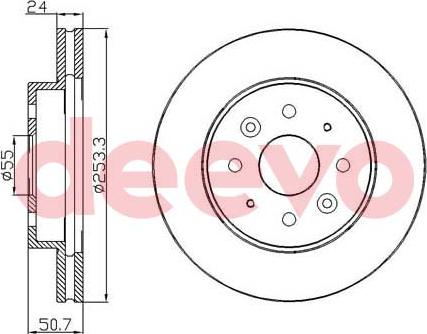 DEEVO BD18500 - Тормозной диск autospares.lv