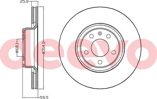 DEEVO BD18140 - Тормозной диск autospares.lv