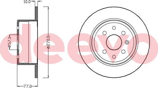 DEEVO BD18380 - Тормозной диск autospares.lv