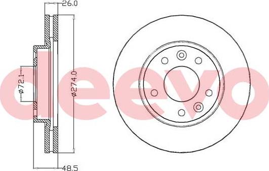 DEEVO BD18740 - Тормозной диск autospares.lv