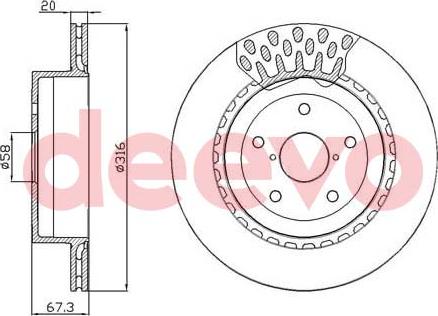 DEEVO BD18720 - Тормозной диск autospares.lv