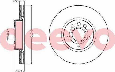 DEEVO BD13960 - Тормозной диск autospares.lv