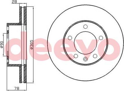 DEEVO BD13480 - Тормозной диск autospares.lv