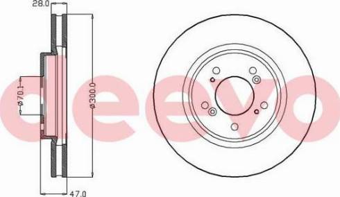 DEEVO BD13680 - Тормозной диск autospares.lv