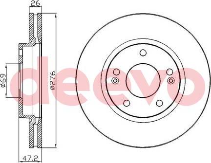 DEEVO BD13040 - Тормозной диск autospares.lv