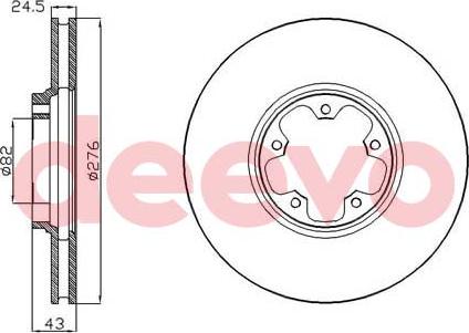 DEEVO BD13080 - Тормозной диск autospares.lv