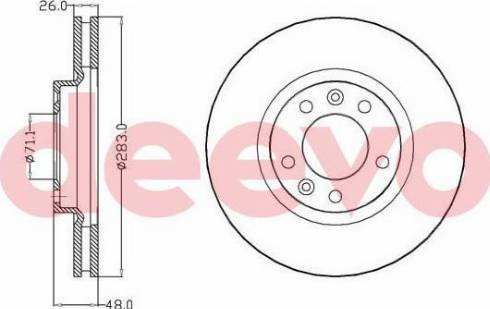 DEEVO BD13240 - Тормозной диск autospares.lv