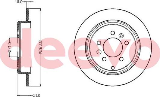 DEEVO BD13280 - Тормозной диск autospares.lv