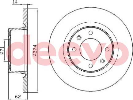 DEEVO BD13760 - Тормозной диск autospares.lv