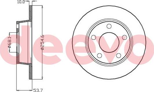 DEEVO BD12920 - Тормозной диск autospares.lv