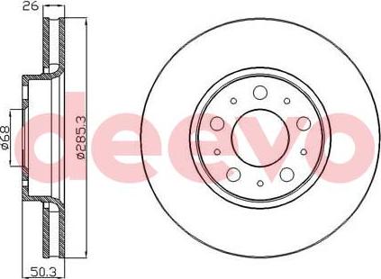 DEEVO BD12440 - Тормозной диск autospares.lv