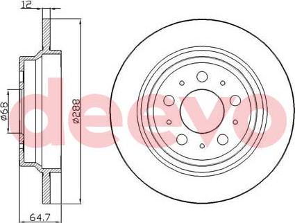 DEEVO BD12480 - Тормозной диск autospares.lv