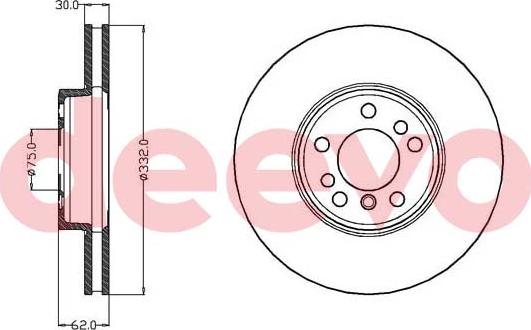 DEEVO BD12640 - Тормозной диск autospares.lv