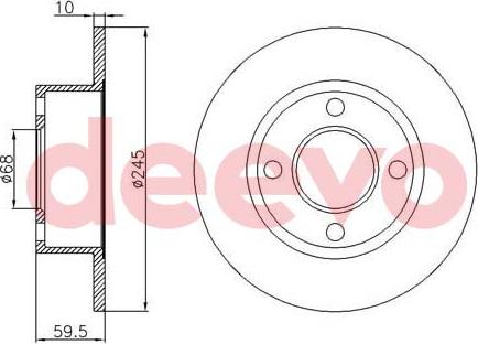 DEEVO BD12620 - Тормозной диск autospares.lv