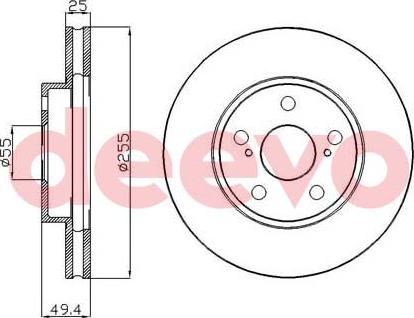 DEEVO BD12060 - Тормозной диск autospares.lv