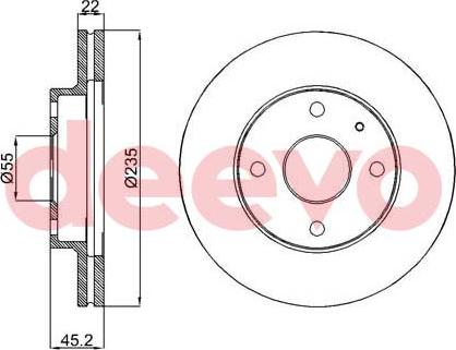 DEEVO BD12080 - Тормозной диск autospares.lv