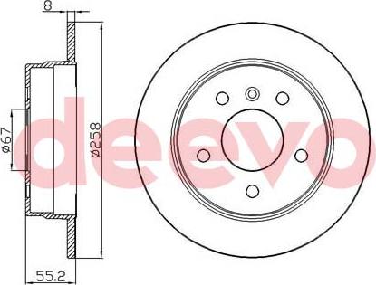 DEEVO BD12180 - Тормозной диск autospares.lv