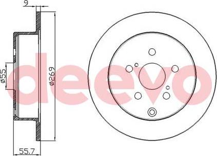 DEEVO BD12800 - Тормозной диск autospares.lv