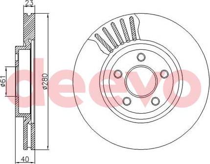 DEEVO BD12880 - Тормозной диск autospares.lv