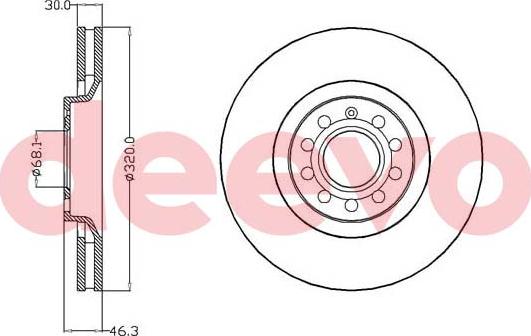 DEEVO BD12820 - Тормозной диск autospares.lv