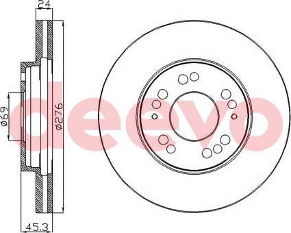 DEEVO BD12240 - Тормозной диск autospares.lv