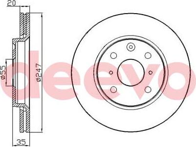 DEEVO BD17900 - Тормозной диск autospares.lv