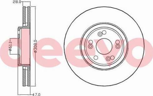 DEEVO BD17660 - Тормозной диск autospares.lv