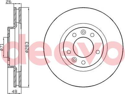 DEEVO BD17080 - Тормозной диск autospares.lv