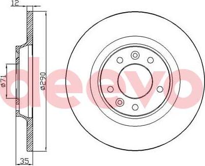 DEEVO BD17100 - Тормозной диск autospares.lv