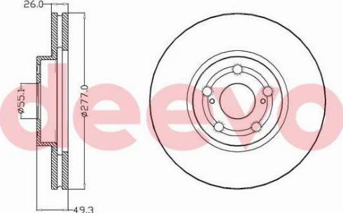 DEEVO BD17280 - Тормозной диск autospares.lv